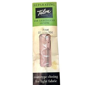 Vintage Talon Zipper Separating Lightweight Jackets 22 inch Pink NOS